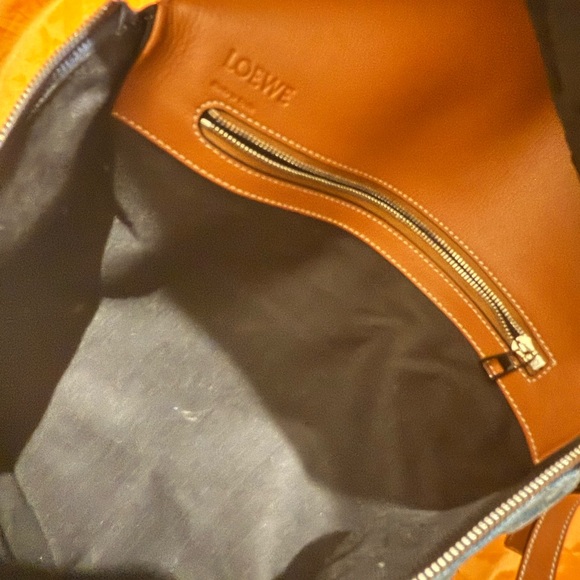 Loewe Tan Leather and Denim Backpack - Picture 12 of 16